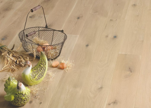 Parquet contrecollé Chêne RU/CA - 12 x 180 mm - huilé blanc léger - LMAS