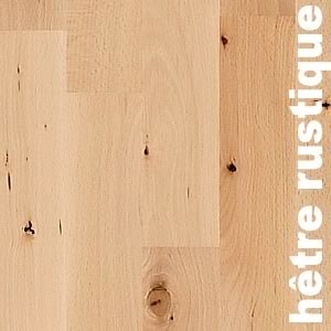 Parquet massif planchette Hêtre Rustique - 10 x 60 x 300 mm - brut