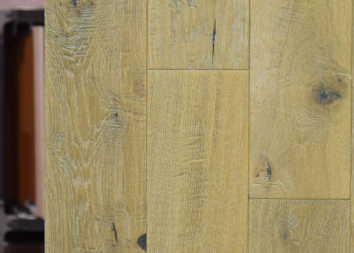 Parquet contrecollé Chêne Rustique - 12 x 158 mm - raboté - vieilli - brossé - huilé - teinté