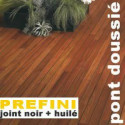 Parquet contrecollé Pont de Bateau Doussié - 15 x 130 mm - brut - filet wengé