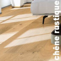 Parquet contrecollé Chêne Rustique - 14 x 190 mm - brossé - huilé naturel - Epinal