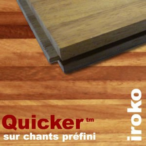 Parquet industriel sur chants préfini Quicker en Iroko ou Kambala