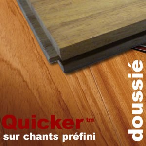Parquet industriel Doussié préfini Quicker - 15 x 17 x 295 mm - motif sur chants