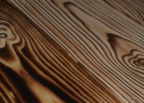 Lambris en bois brûlé Epicéa - 21 x 135 x 4000 mm - caramel