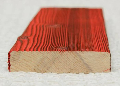 Yakisugi - Lambris en bois brûlé épicéa - 21 x 135 mm - brossé rose