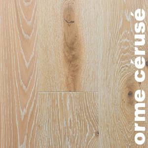 Parquet contrecollé Orme - 14 x 90 - 230 mm - verni - brossé cérusé