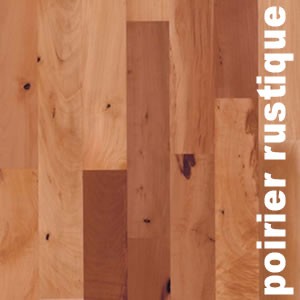 Parquet massif Poirier Rustique - 22 x 70 mm - brut