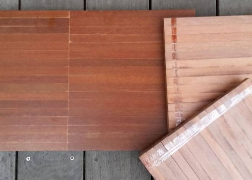 Parquet industriel Massaranduba - 15 x 15 x 280 mm - motif sur chants