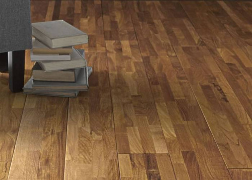 Parquet massif Teck Asie lamello - 12 x 120 x 1200 mm - verni