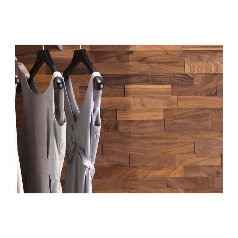 Panneau mural 3D - Noyer massif - Diy Vrac