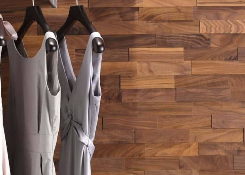 Panneau mural 3D - Noyer massif huilé - Diy Vrac