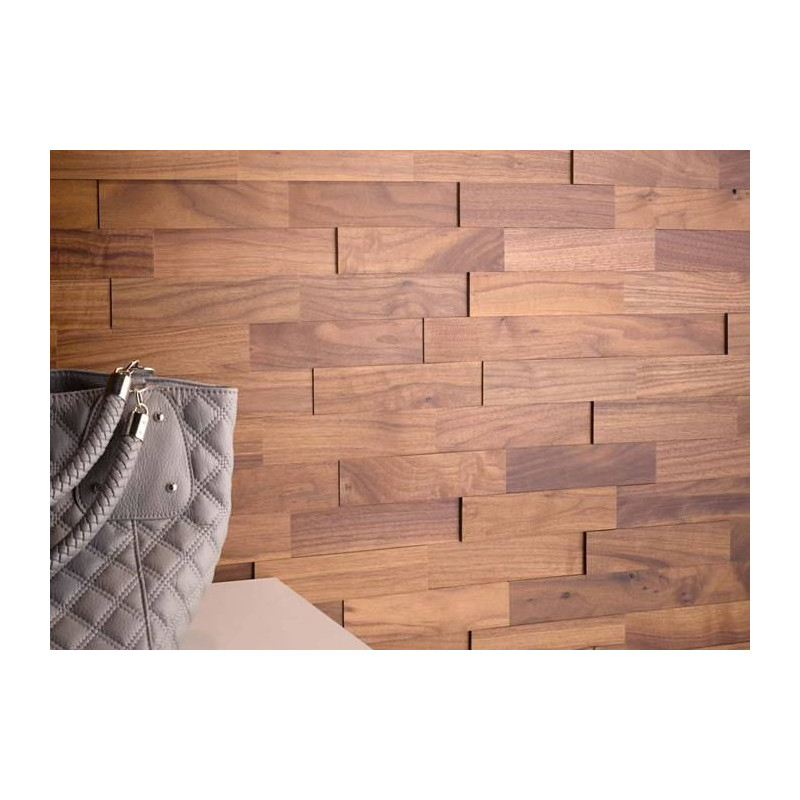 Panneau mural 3D - Noyer massif - Diy Vrac
