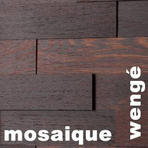 Mosaiques murales 3D bois massif en Wenge ou Panga Panga