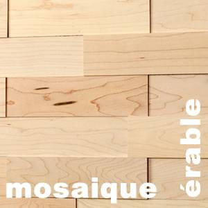 Mosaiques murales 3D bois massif en Erable