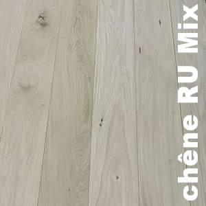 Parquet contrecollé Chêne Rustique - 15 x 190 mm - brut - vieilli