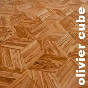 Parquet massif planchette Olivier Prestige - 10 x 50 x 240 mm - brut - motif cube