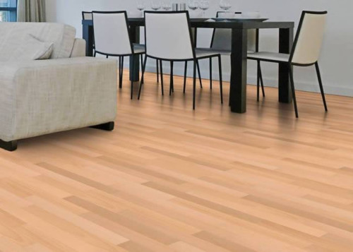 Parquet contrecollé Hêtre Premier - 10 x 70 x 490 mm - verni