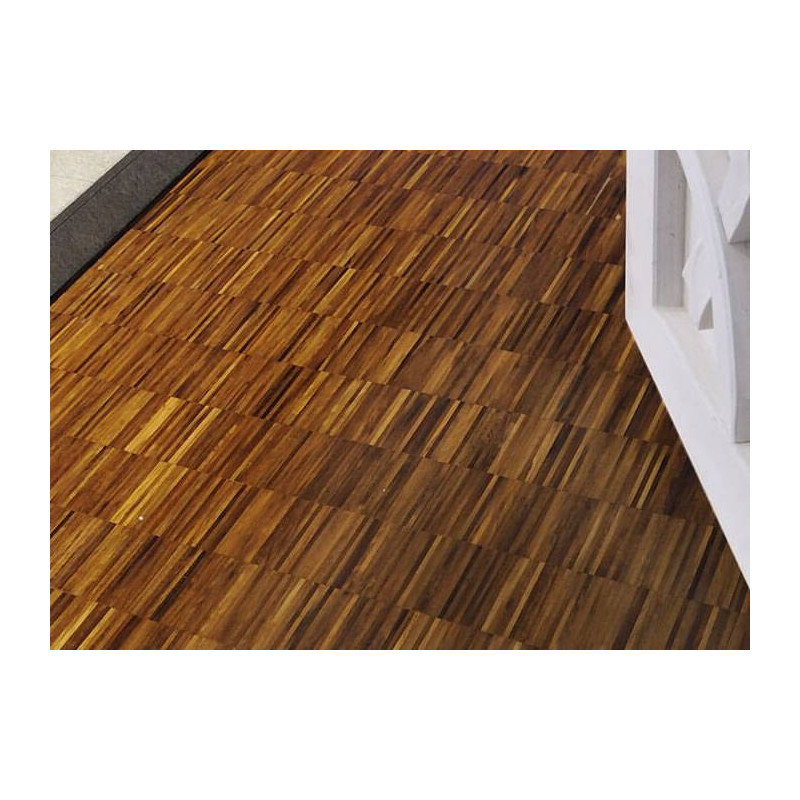 Parquet Parquet industriel Iroko - 9 x 14 x 160 mm - motif sur chants - Nancy - PROMO