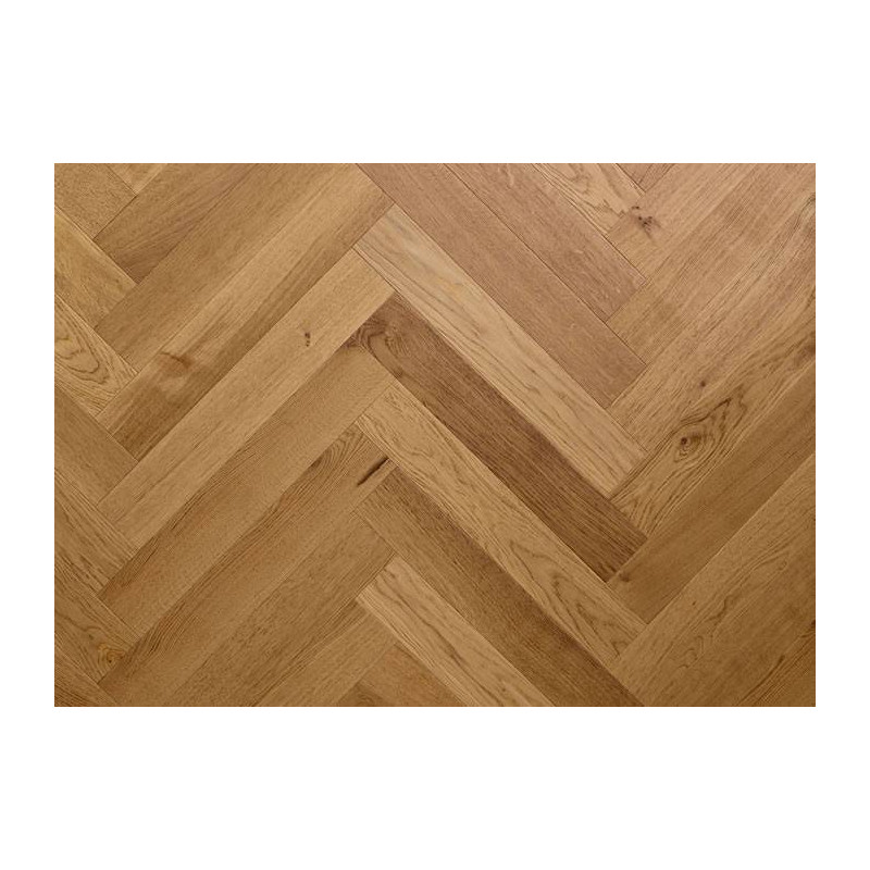 Parquet Parquet contrecollé Chêne Rustique Bâton Rompu - 11 x 70 x 490 mm - brut