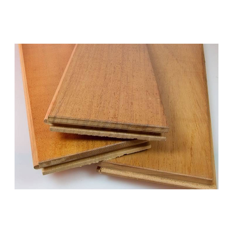 Parquet Parquet massif Iroko - 14 x 120 mm - verni satiné