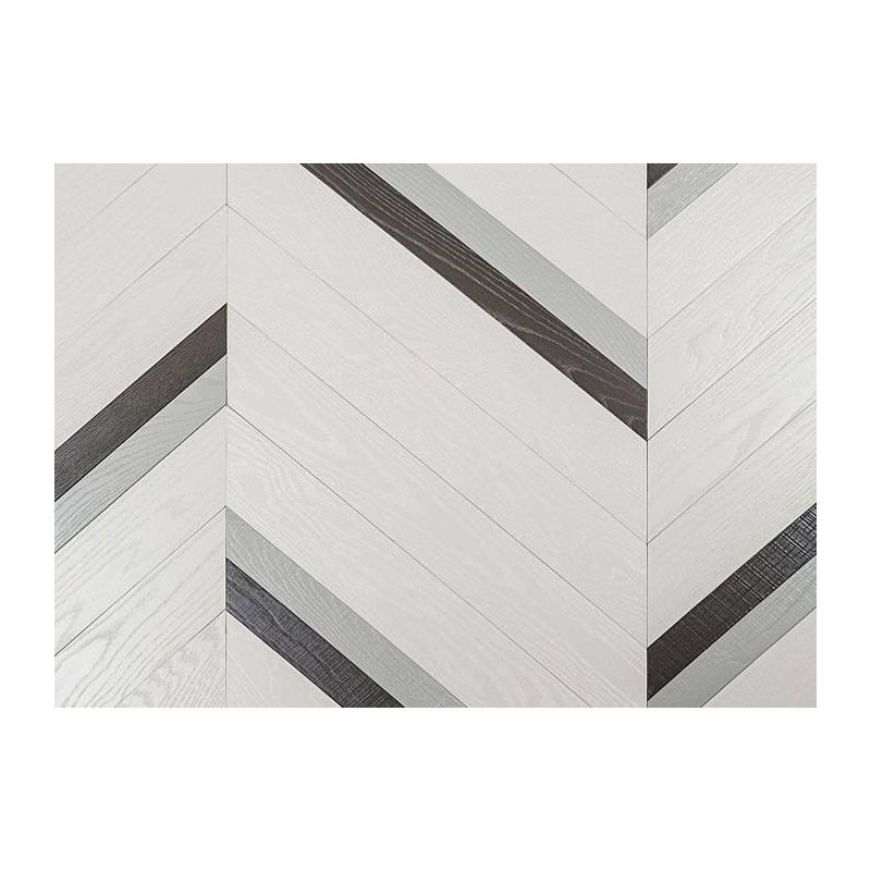 Parquet Parquet contrecollé Point de Hongrie Chêne - 11 x 50-100 x 700 - asymétrique