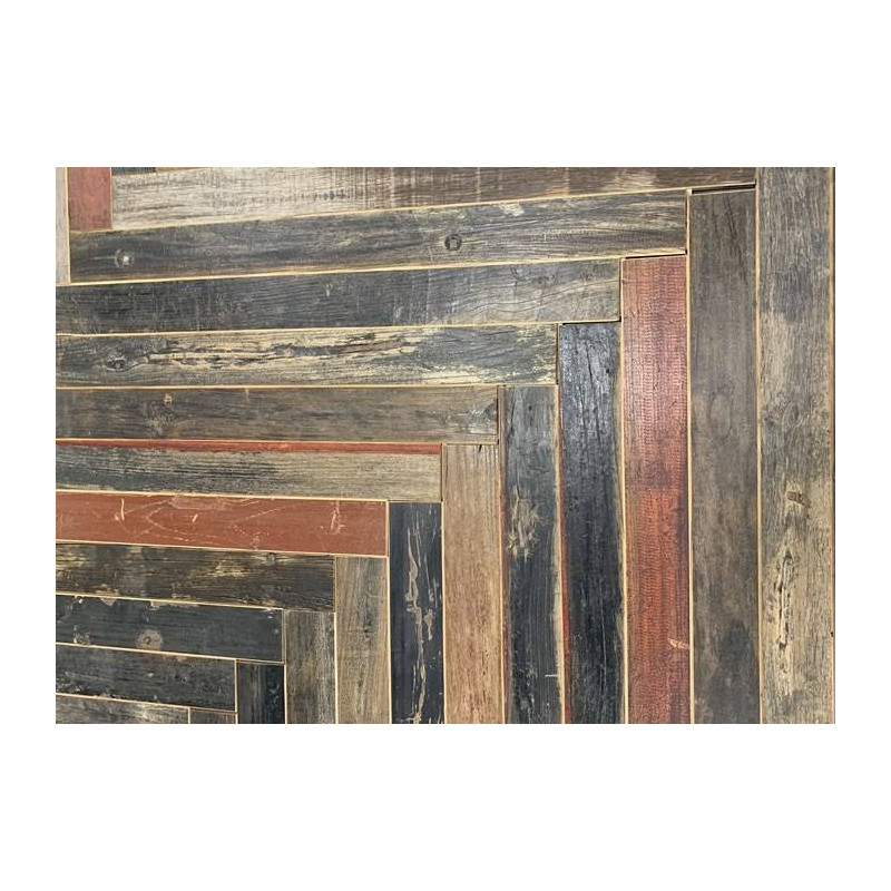 Parquet Parquet contrecollé Orme recyclé Bâton Rompu - 16 x 70 x 770 mm - coloré