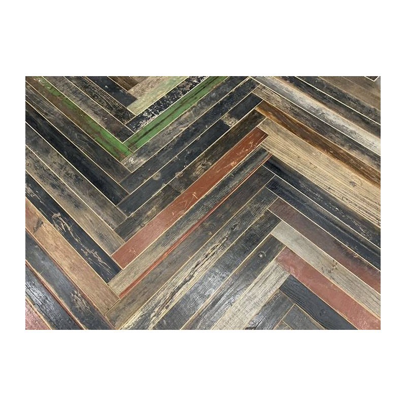 Parquet Parquet contrecollé Orme recyclé Bâton Rompu - 16 x 70 x 770 mm - coloré