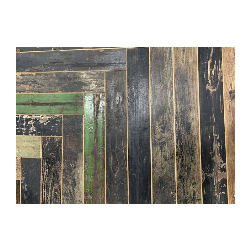 Parquet Parquet contrecollé Orme recyclé Bâton Rompu - 16 x 70 x 770 mm - coloré