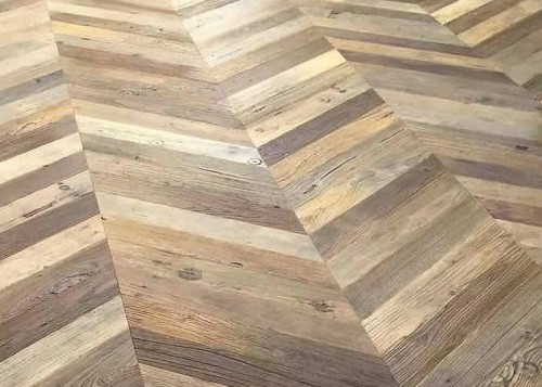 Parquet contrecollé Orme recyclé Point Hongrie - 16 x 100 x 690 mm