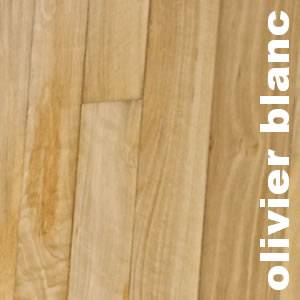 Parquet  massif planchette Olivier blanc - 14 x 70 mm - brut