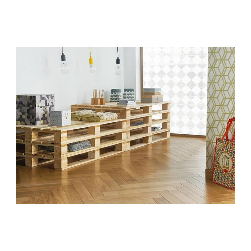 Parquet Parquet massif Chêne Premier Bâton Rompu - 14 x 70 x 500 mm - verni - Epinal