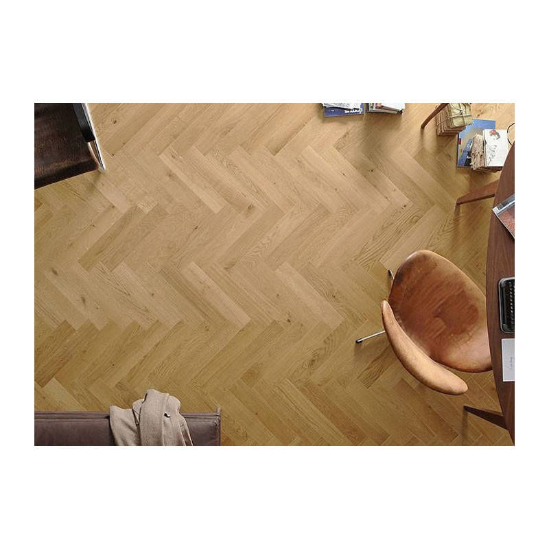 Parquet Parquet massif Chêne Rustique Bâton Rompu - 14 x 90 x 500 mm - huilé