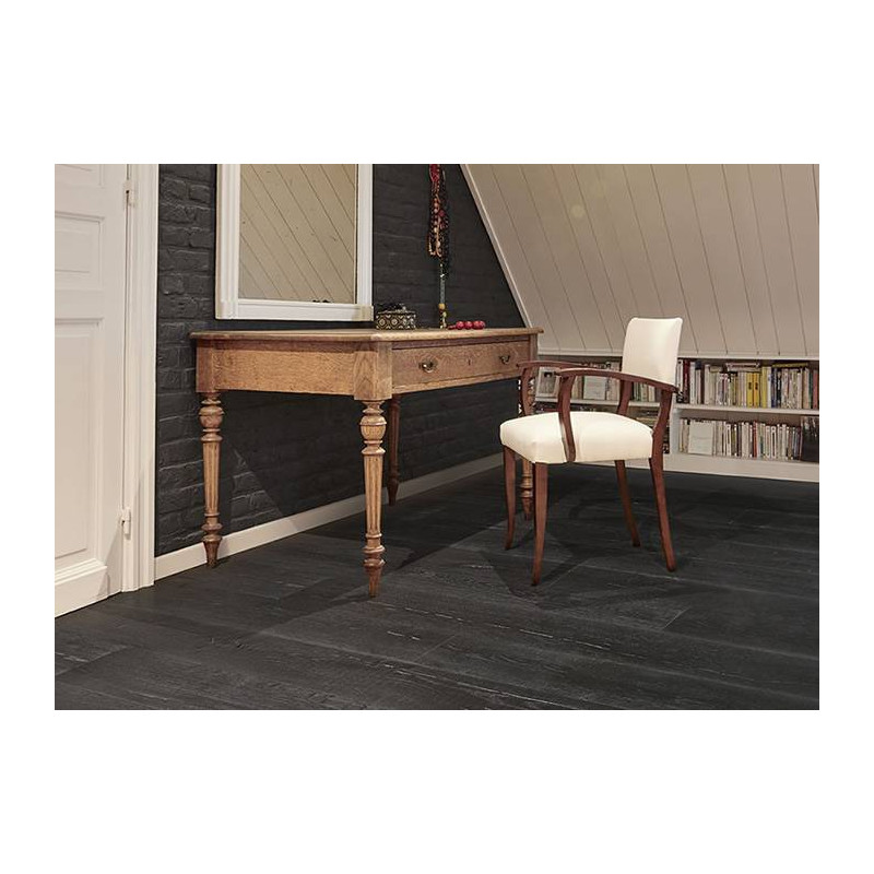 Parquet Parquet Contrecollé Chêne Rustique - 15 x 220 x 2200 mm - huilé noir