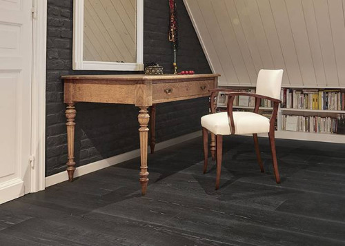 Parquet Contrecollé Chêne Rustique - 15 x 220 x 2200 mm - huilé noir
