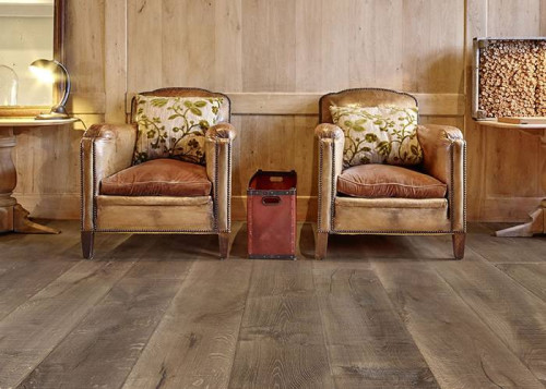 Parquet contrecollé Chêne Rustique - 15 x 220 x 2200 mm - huilé brun-gris - ultra mat