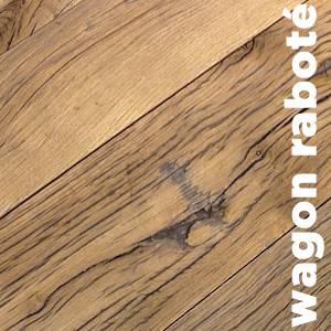 Parquet plancher massif Chêne fond de wagon raboté profond - 18 x 120 à 180 mm - Toulon