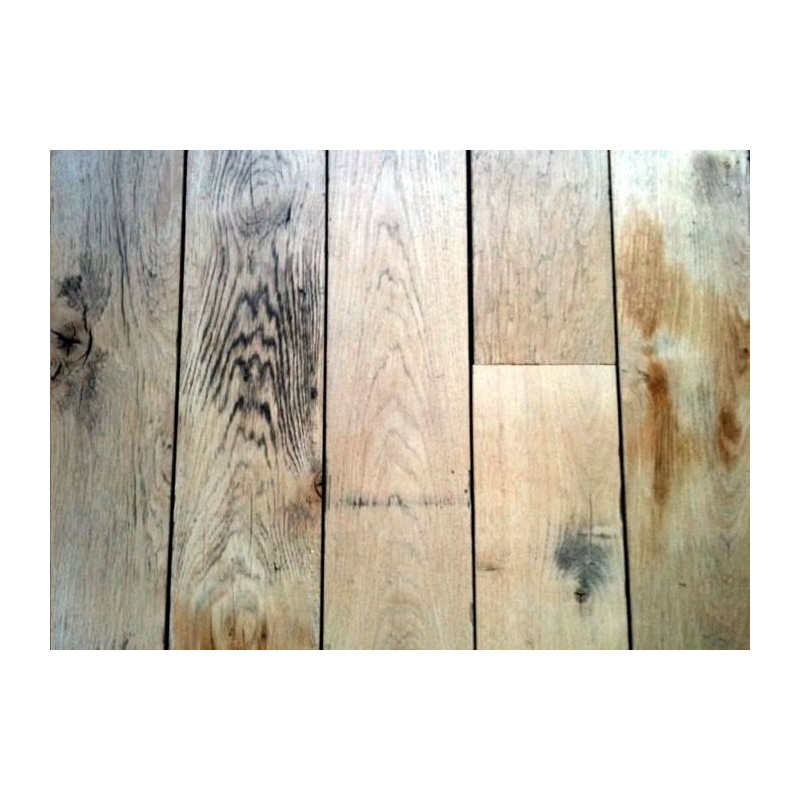 Parquet Parquet plancher massif Chêne fond de wagon raboté profond - 18 x 120 à 180 mm - Toulon