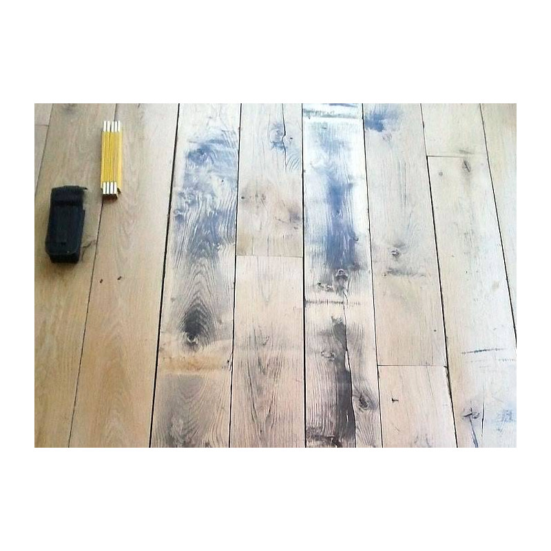 Parquet Parquet plancher massif Chêne fond de wagon raboté profond - 18 x 120 à 180 mm - Toulon