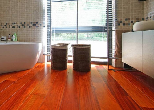 Parquet massif Padouk - 14 x 140 mm - verni - Bali - PROMO