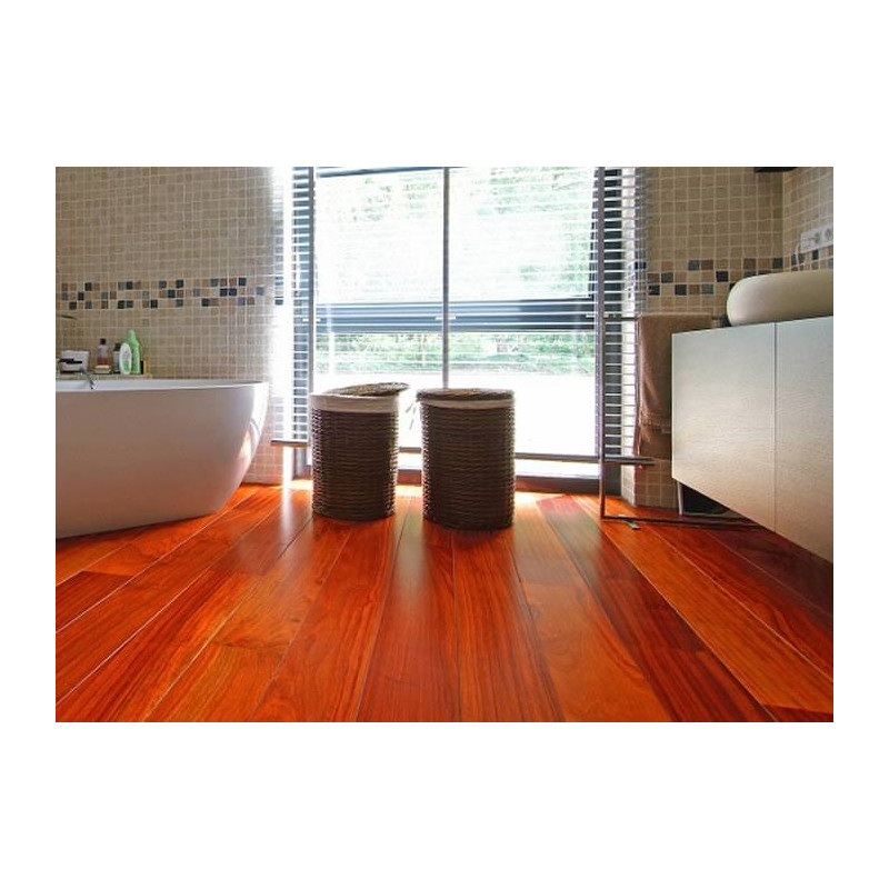 Parquet Parquet massif Padouk - 14 x 165 mm - brut - Bali