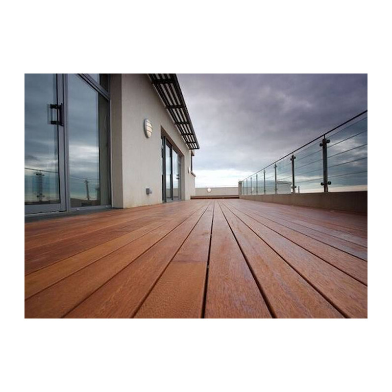 Parquet Lames de terrasse Merbau - 21 x 142 mm - profil César - FSC - lots