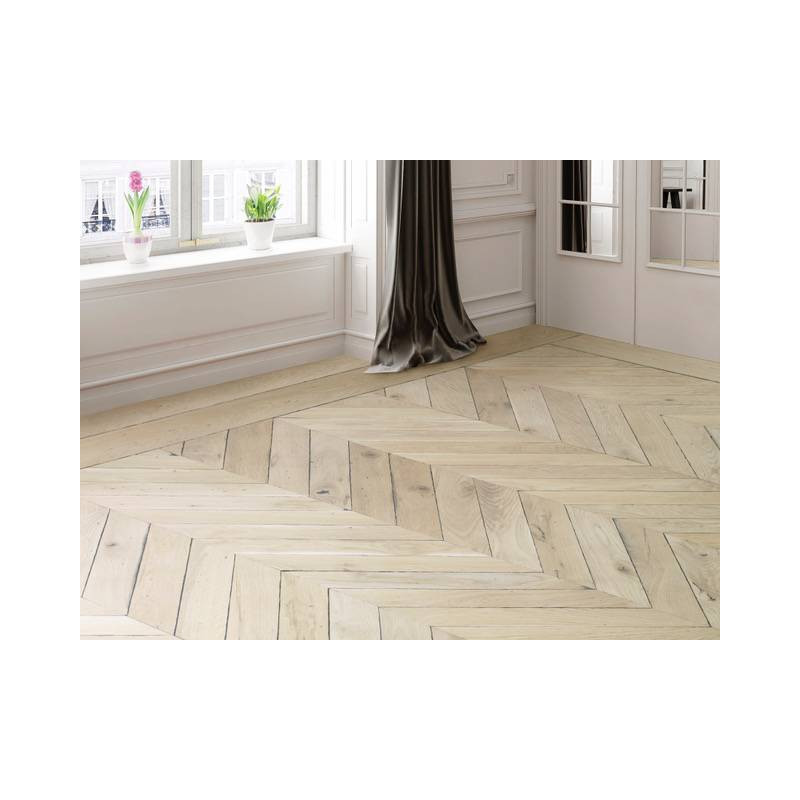 Parquet Parquet massif Chêne Opera Point Hongrie - 14 x 90 x 500 mm - verni mat