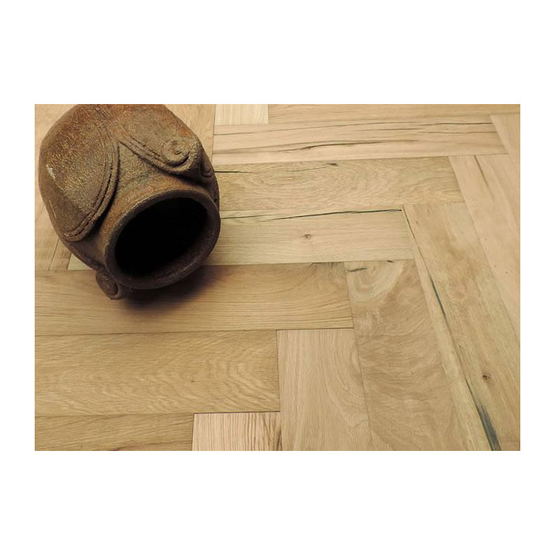 Parquet Parquet contrecollé Chêne recyclé Bâton Rompu - 17,5 x 100 x 600 mm - huilé