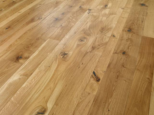 Parquet contrecollé Chêne Mas - 15 x 90 - 145 - 220 mm - verni incolore - structuré - à la française