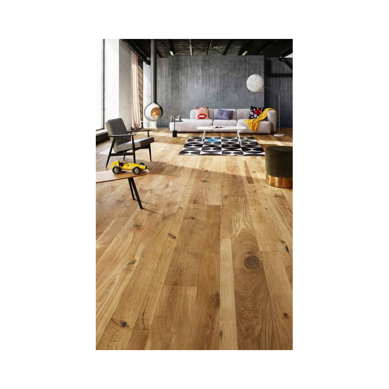 Parquet Parquet contrecollé Chêne Mas - 16 x 90 - 145 - 220 mm - verni incolore - structuré - à la française