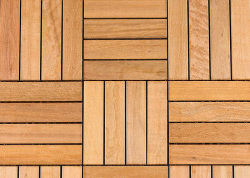 Dalle caillebotis en bois exotique Itauba - 38 x 500 x 500 mm