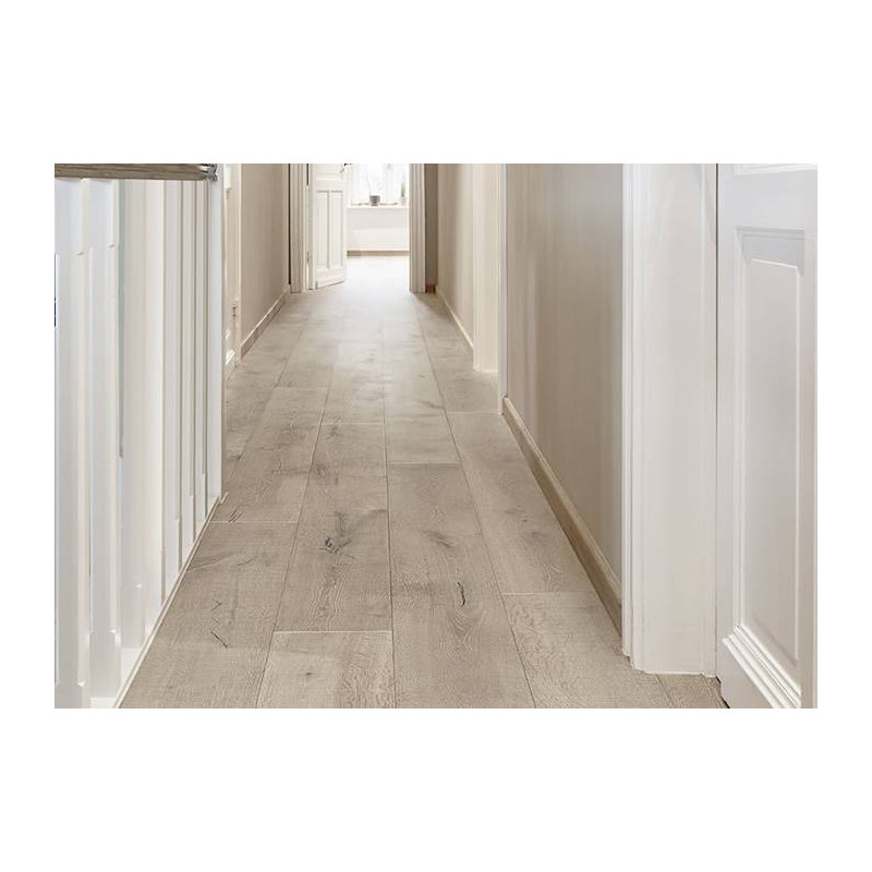 Parquet Parquet contrecollé Chêne Rustique/Campagne Point de Hongrie - 15 x 220 x 2200 mm - huilé blanc - raboté