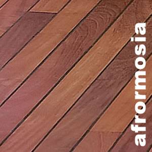 Parquet massif Pont de Bateau Afrormosia - 10 x 70 mm - brut à jointer - double face - PAS CHER