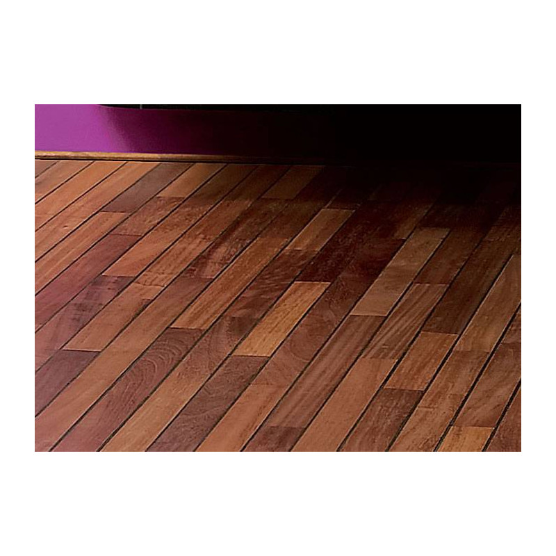Parquet Parquet massif Pont de Bateau Afrormosia - 10 x 70 mm - brut à jointer - double face - PAS CHER