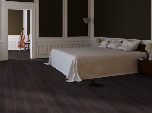 Parquet contrecollé Wengé bois de fil - 13 x 128 mm - verni mat